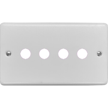 contour flat white toggle grid plate (4 gang) front fc0825