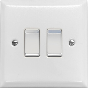spectrum white light switch (2 gang/polished chrome switches) front fc0825