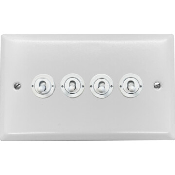 spectrum white toggle switch (4 gang/white switches) front fc0825