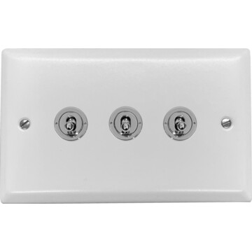 spectrum white toggle switch (3 gang/polished chrome switches) front fc0825
