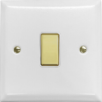 spectrum white intermediate switch (white insert/polished brass switch) front fc0825