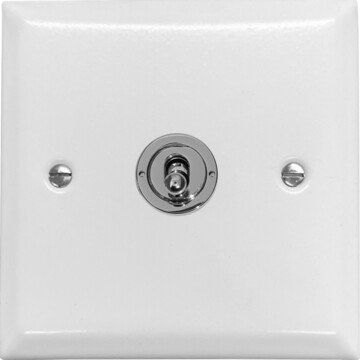 spectrum white intermediate toggle switch (1 gang//polished chrome switch) front fc0825