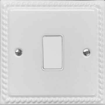 Georgian White Light Switch (1 Gang/White Switch)