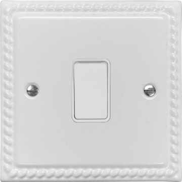 georgian white light switch (1 gang/white switch) front fc0825