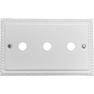 georgian white toggle grid plate (3 gang) front fc0825