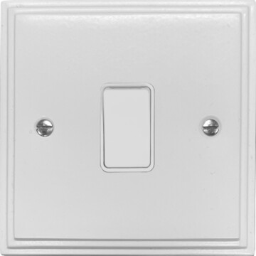 victorian white light switch (1 gang) front fc0825