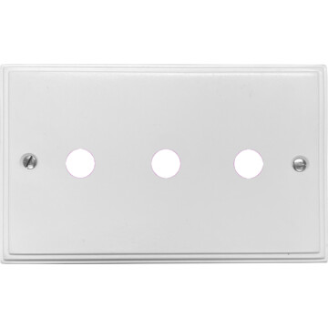 victorian white toggle grid plate (3 gang/polished brass switches) front fc0825