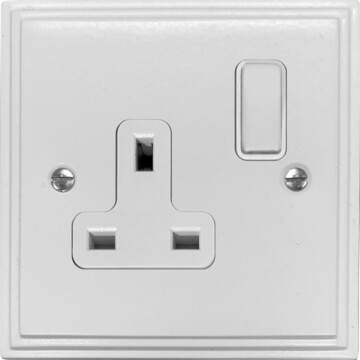 victorian white single socket front fc0825