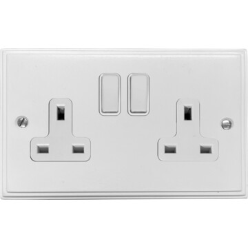 victorian white double socket front fc0825
