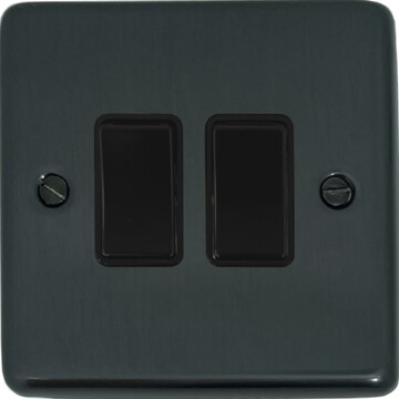 contour black bronze light switch (2 gang) front fc0825