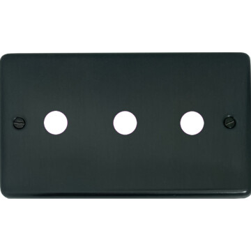 contour black bronze toggle grid plate (3 gang) front fc0825