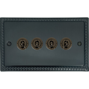 georgian black bronze toggle switch (4 gang) front fc0825
