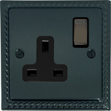 georgian black bronze socket (1 gang) front fc0825