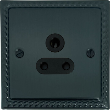 georgian black bronze 5 amp 3 pin socket front fc0825