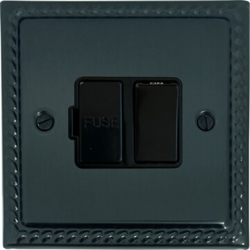 georgian black bronze switched fused spur (black switch) front fc0825