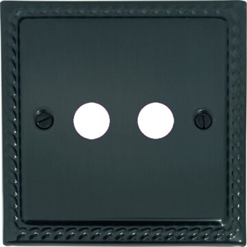georgian black bronze toggle grid plate (2 gang) front fc0825