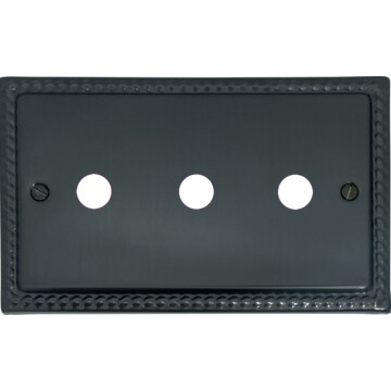 georgian black bronze toggle grid plate (3 gang) front fc0825