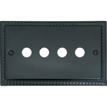 georgian black bronze toggle grid plate (4 gang) front fc0825