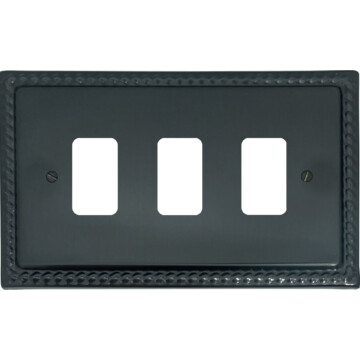 georgian black bronze grid switch (3 gang) front fc0825
