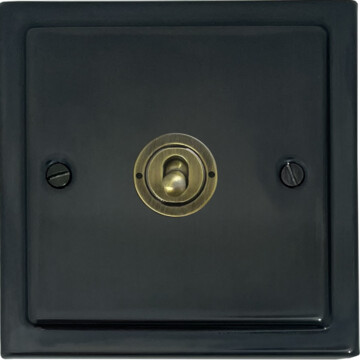 trimline black bronze toggle switch (1 gang/antique brass toggle) front fc0825