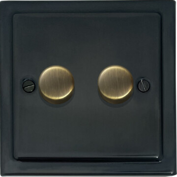 trimline black bronze led dimmer (2 gang/ab caps) front fc0825