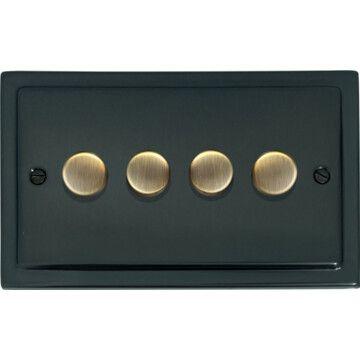 trimline black bronze led dimmer (4 gang/ab caps) front fc0825
