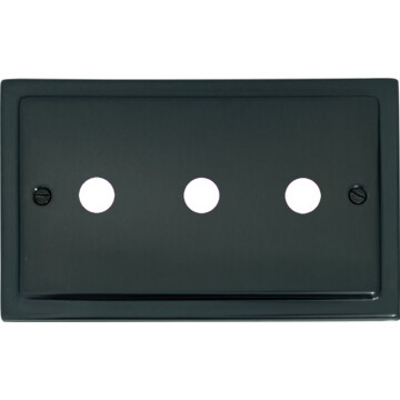 trimline black bronze toggle grid plate (3 gang) front fc0825