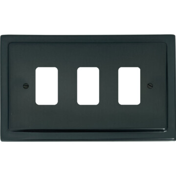 trimline black bronze grid plate (3 gang) front fc0825