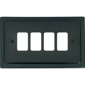trimline black bronze grid plate (4 gang) front fc0825