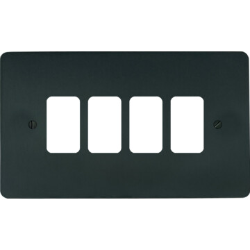 flat black bronze grid plate (4 gang) 417861 front fc0825