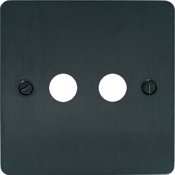 flat black bronze toggle grid plate (2 gang/choice of toggle) front fc0825