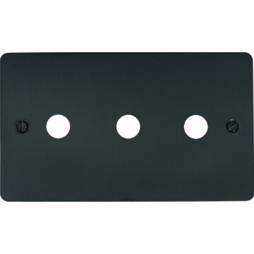 flat black bronze toggle grid plate (3 gang/choice of toggle) front fc0825