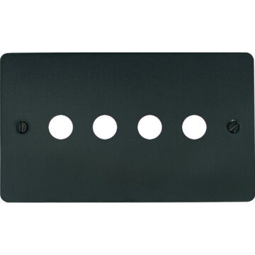 flat black bronze toggle grid plate (4 gang/choice of toggle) front fc0825