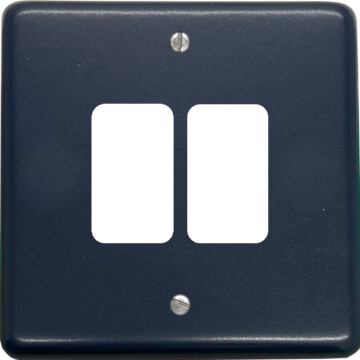 contour blue grid plate (2 gang) front fc0825