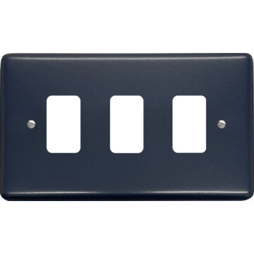contour blue grid plate (3 gang) front fc0825