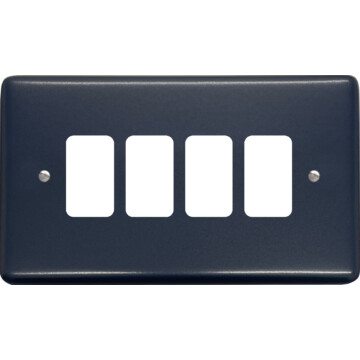 contour blue grid plate (4 gang) front fc0825