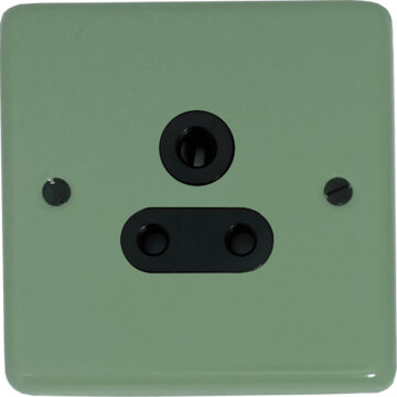 contour sage green 5a 3 pin socket (black insert) front fc0825
