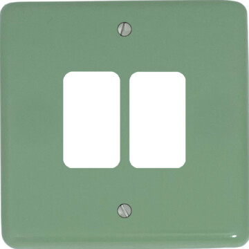 contour sage green grid plate (2 gang) front fc0825