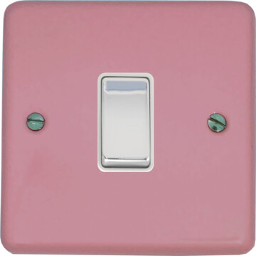 contour gloss pink light switch (1 gang/white insert/polished chrome switch) front fc0825
