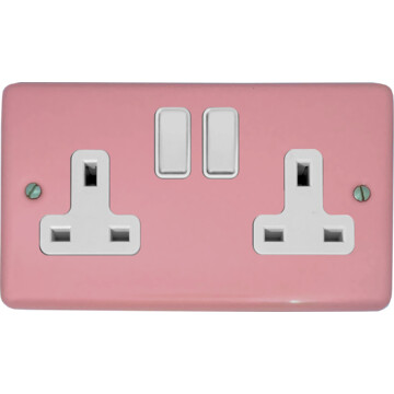contour gloss pink double socket (white switches) front fc0825