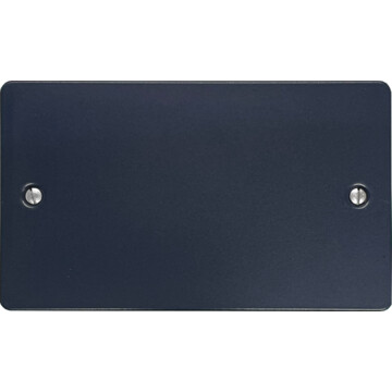 flat blue double blank plate front fc0825
