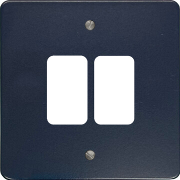 flat blue grid plate (2 gang) front fc0825