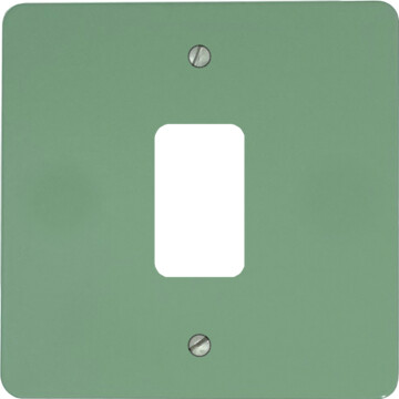 flat sage green grid plate (1 gang) front fc0825