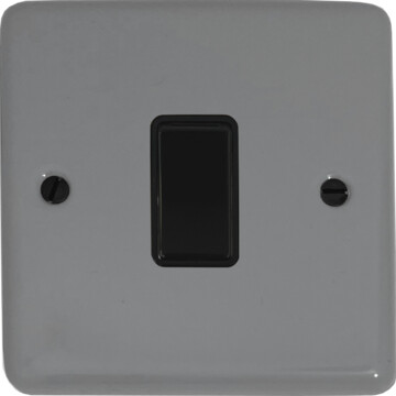 contour light grey light switch (1 gang/black plastic switch) front fc0825