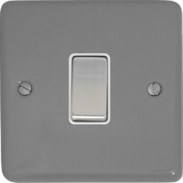 contour light grey light switch (1 gang/white insert/metal switch) front fc0825