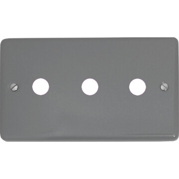 contour light grey toggle grid plate (3 gang) front fc0825
