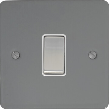 flat light grey light switch (1 gang/white/insert/metal switch) front fc0825