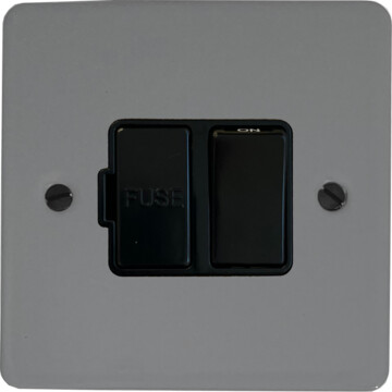 flat light grey switched fused spur (black switch) front fc0825