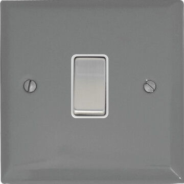 spectrum light grey light switch (1 gang/white/insert/metal switch) front fc0825