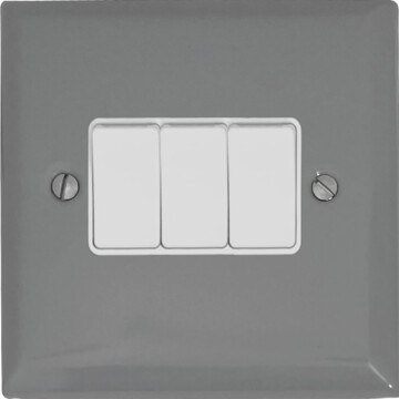 spectrum light grey light switch (3 gang/white switches) front fc0825
